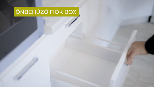 Corvus Bútorbolt Berettyóújfalu - Önbehúzó fiók box az Antónia konyhabútorban